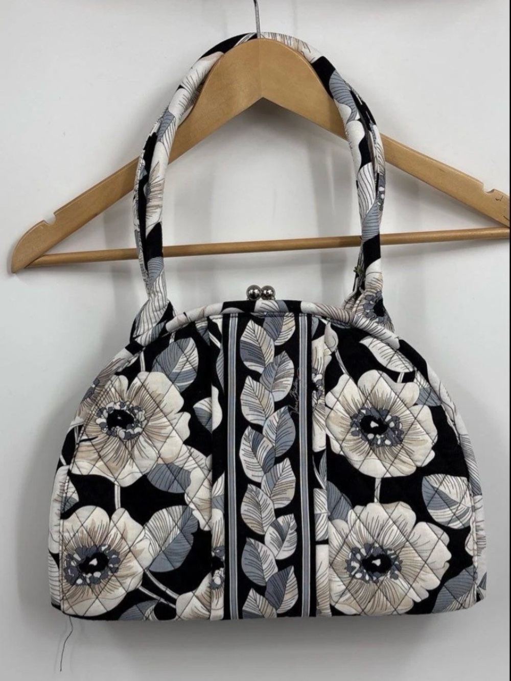 Vera Bradley Eloise Floral Dome Shoulder Bag in Night and Day Pattern (retired)